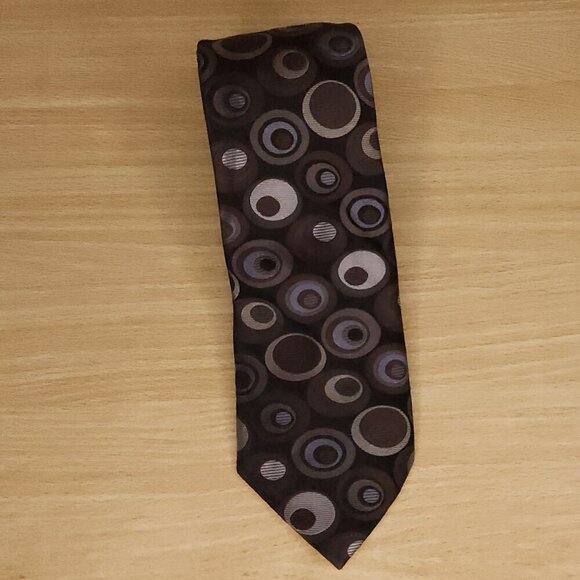 Ted Baker London Black Grey Blue Geometric Silk Tie - Picture 1 of 4
